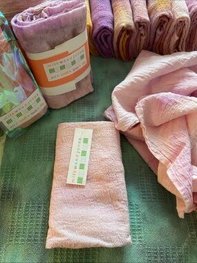 Hand-Dyed Pink & Lavender 100% Cotton Cloth Bandana Scarf Towel
